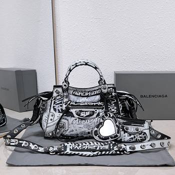 BALENCIAGA Neo Cagole City XS black leather tote bag