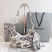 Balenciaga Le Cagole white graffiti XS shoulder bag - 1