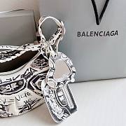 Balenciaga Le Cagole white graffiti XS shoulder bag - 3