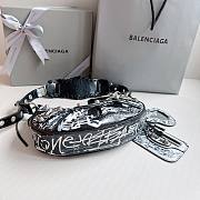 Balenciaga Le Cagole white graffiti XS black shoulder bag - 5