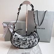 Balenciaga Le Cagole white graffiti XS black shoulder bag - 4