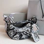 Balenciaga Le Cagole white graffiti XS black shoulder bag - 2