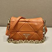 Prada System Nappa Patchwork Orange Shoulder Bag - 1