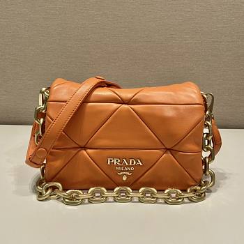 Prada System Nappa Patchwork Orange Shoulder Bag