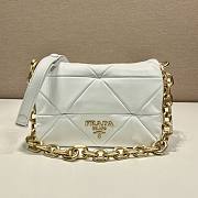 Prada System Nappa Patchwork White Shoulder Bag - 1