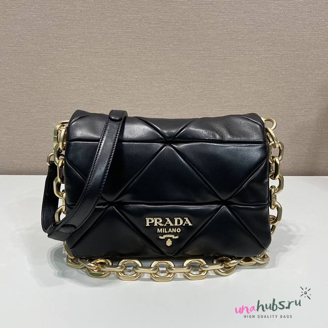 Prada System Nappa Patchwork Black Shoulder Bag  - 1