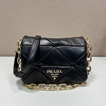 Prada System Nappa Patchwork Black Shoulder Bag 