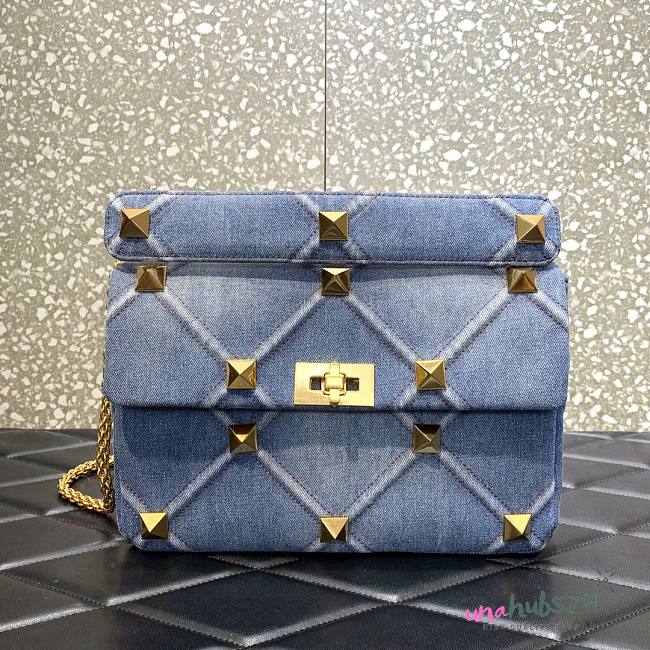 VALENTINO Garavani Stud denim leather bag - 1