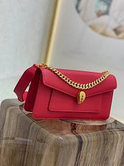 Bvlgari Serpentine east-west maxi chain red shoulder bag - 3