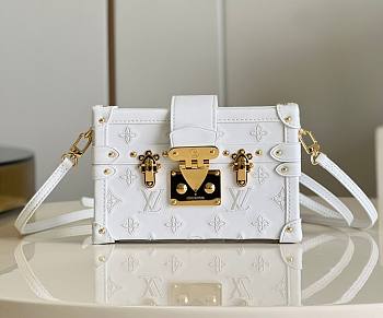 Louis Vuitton Petite Malle white calfskin leather bag