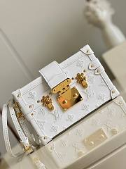 Louis Vuitton Petite Malle white calfskin leather bag - 3