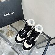 Chanel High Top Shearling Sneakers - 5