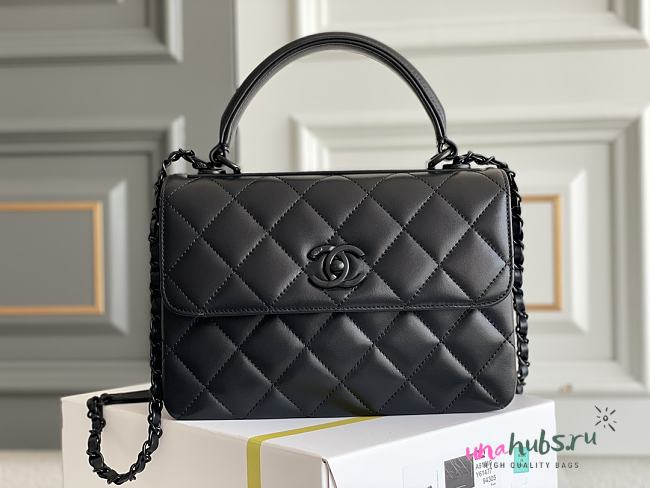 Chanel Large Trendy CC Bag so black lambskin bag - 1