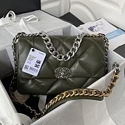 Chanel 19 Flap Lambskin Green Silver Hardware 30cm Bag - 1