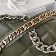 Chanel 19 Flap Lambskin Green Silver Hardware 30cm Bag - 6