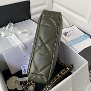 Chanel 19 Flap Lambskin Green Silver Hardware 30cm Bag - 5