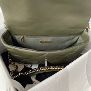 Chanel 19 Flap Lambskin Green Silver Hardware 30cm Bag - 4