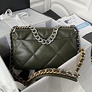 Chanel 19 Flap Lambskin Green Silver Hardware 30cm Bag - 3