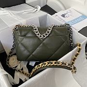 Chanel 19 Flap Lambskin Green Silver Hardware 26cm Bag - 5