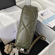 Chanel 19 Flap Lambskin Green Silver Hardware 26cm Bag - 4