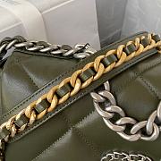 Chanel 19 Flap Lambskin Green Silver Hardware 26cm Bag - 3