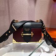 Prada Cahier black & red leather shoulder bag 1BD045 - 1