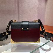 Prada Cahier black & red leather shoulder bag 1BD045 - 4