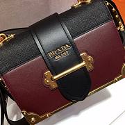 Prada Cahier black & red leather shoulder bag 1BD045 - 2