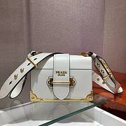 Prada Cahier white leather shoulder bag 1BD045 - 3