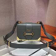 Prada Cahier gray leather shoulder bag 1BD045 - 1