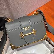 Prada Cahier gray leather shoulder bag 1BD045 - 3