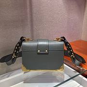 Prada Cahier gray leather shoulder bag 1BD045 - 2