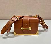 Prada Cahier brown leather shoulder bag 1BD045 - 1