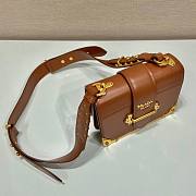 Prada Cahier brown leather shoulder bag 1BD045 - 5