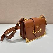 Prada Cahier brown leather shoulder bag 1BD045 - 4