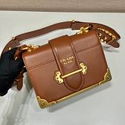 Prada Cahier brown leather shoulder bag 1BD045 - 2