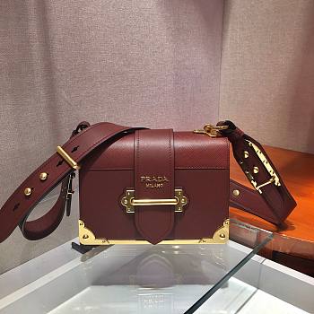 Prada Cahier red leather 1BD045 shoulder bag