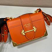 Prada Cahier orange leather shoulder bag 1BD045  - 6