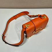 Prada Cahier orange leather shoulder bag 1BD045  - 5