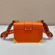 Prada Cahier orange leather shoulder bag 1BD045  - 3