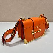 Prada Cahier orange leather shoulder bag 1BD045  - 2