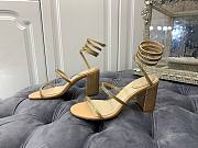 René Caovilla spiked spiral-ankle gold sandals 8cm - 1