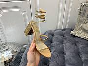 René Caovilla spiked spiral-ankle gold sandals 8cm - 5