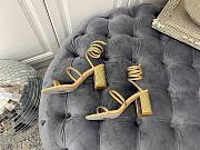 René Caovilla spiked spiral-ankle gold sandals 8cm - 2