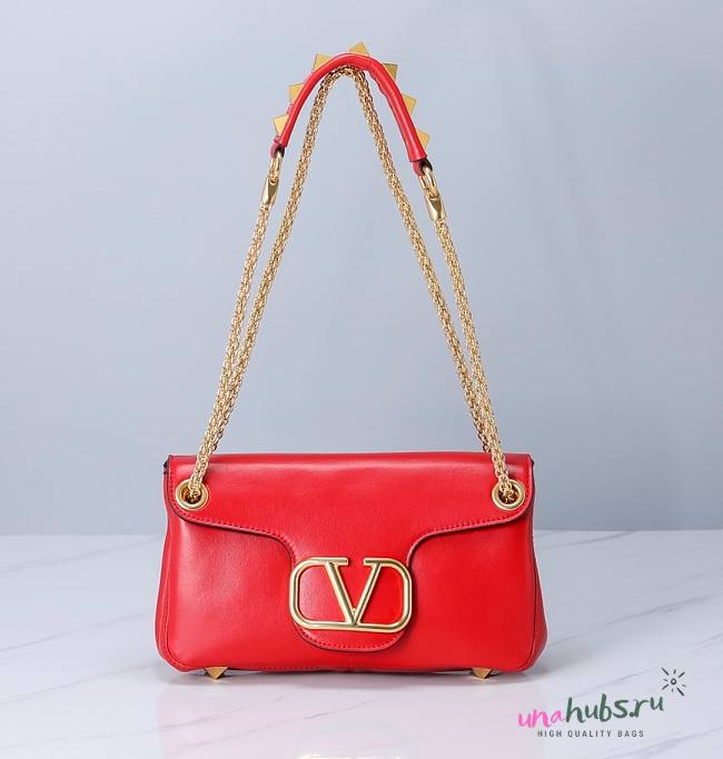 Valentino Garavani Stud Sign red leather bag - 1