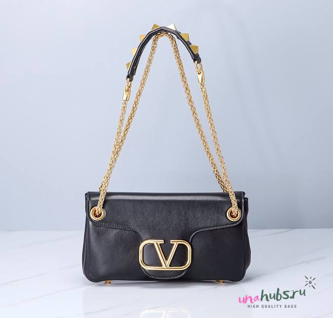 Valentino Garavani Stud Sign black leather bag - 1