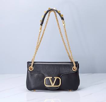 Valentino Garavani Stud Sign black leather bag