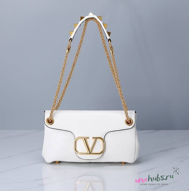 Valentino Garavani Stud Sign white leather bag - 1