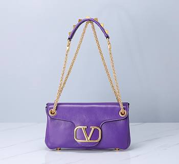 Valentino Garavani Stud Sign purple leather bag