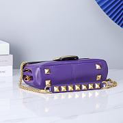 Valentino Garavani Stud Sign purple leather bag - 5